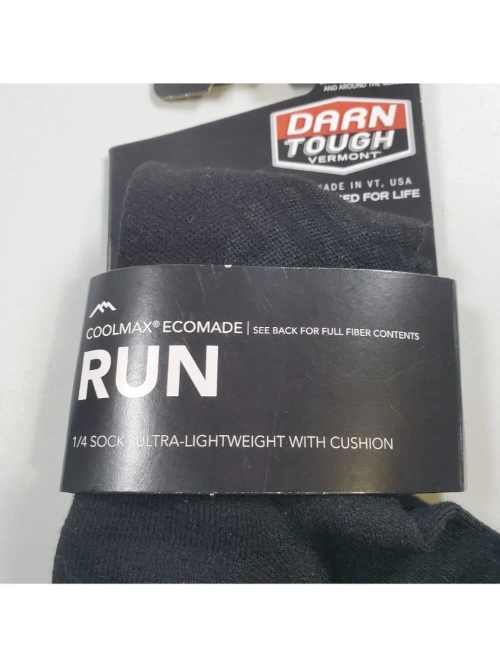 Darn Tough Run Ultra Lightweight Coolmax EcoMade 1/4 Socks Men Size Large New